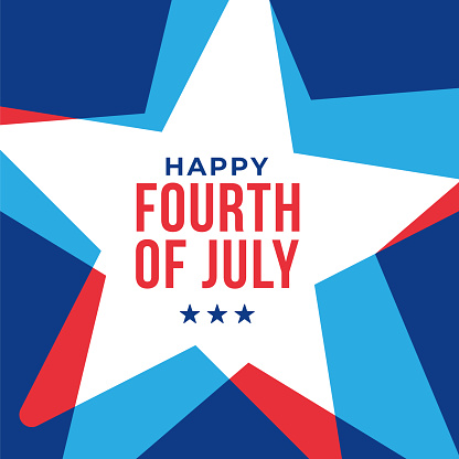 Happy Fourth of July - United Stated independence day greeting - Illustration