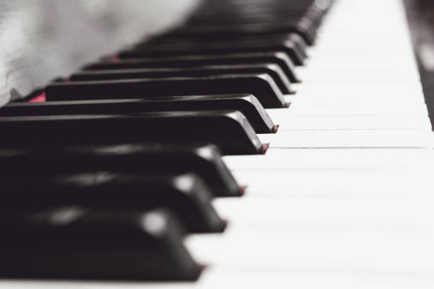istock Close up piano keys black and white 1144805097