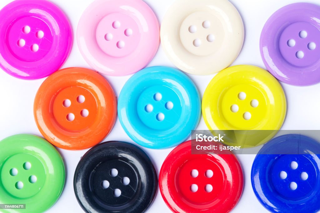 Top View Mix Colors Big Buttons Stock Photo - Download Image Now -  Abstract, Art, Blue - iStock