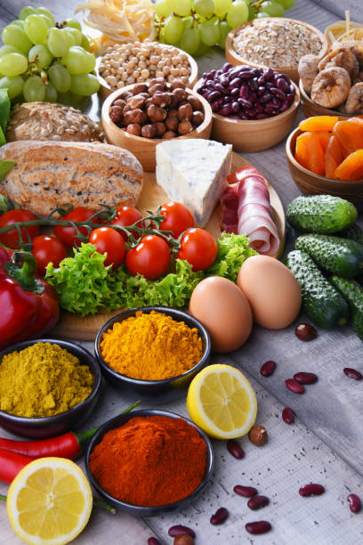 istock Assorted organic food products on the table 1144806893
