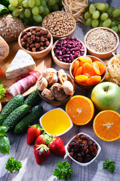 istock Assorted organic food products on the table 1144807533
