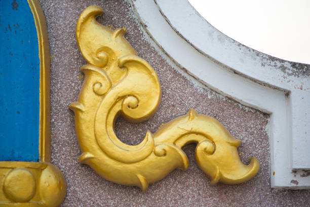 Thai pattern on wall of church  Wat Rakhang Khositaram Bangkok ,Thailand