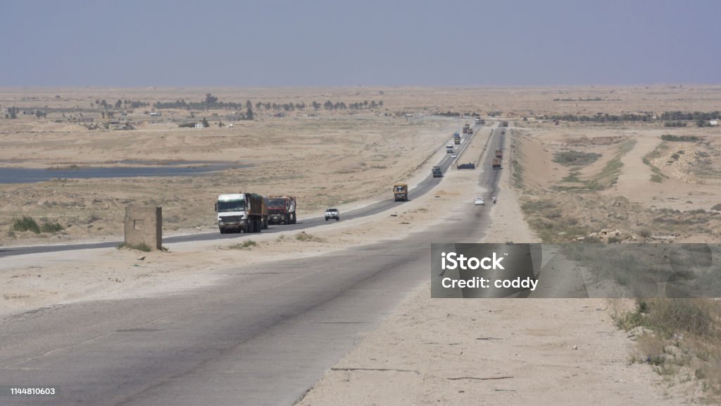 Highway road near Karbala, Iraq Highway road near Karbala city, Iraq Car Stock Photo