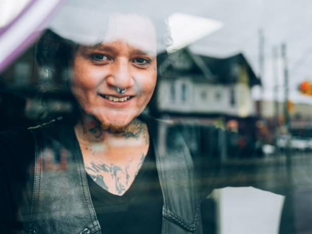 istock Tattoo artist window portrait 1144812106