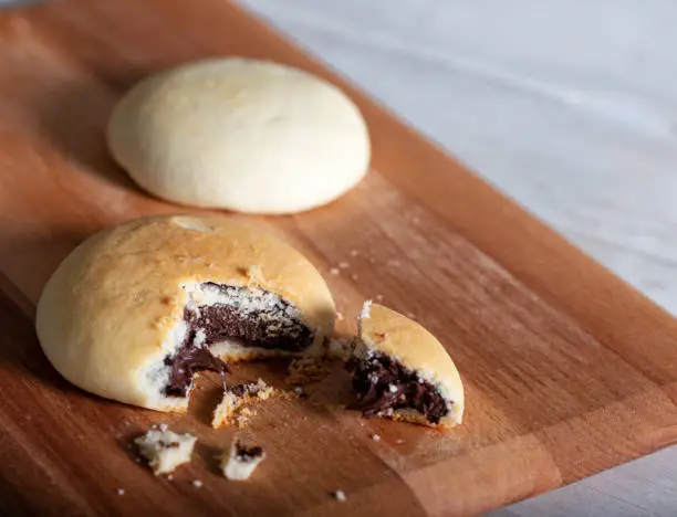 Photo of Izmir's famous chocolate cream cookies. This cookie in Izmir is known as a bomb.