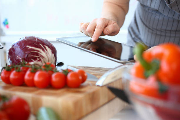 istock Blogger Recording Vegetables Ingredient Recipe 1144814383
