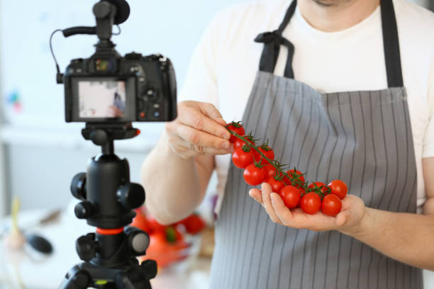 istock Professional Blogger Recording Small Tomato Cherry 1144814404