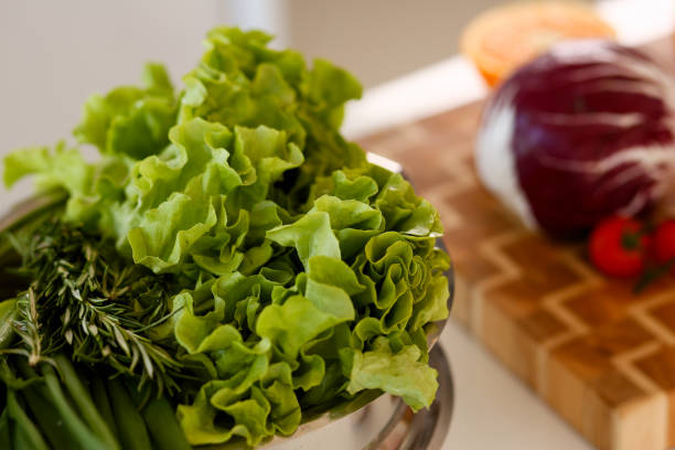 istock Green Salad Lettuce Bundle Closeup Photography 1144814998