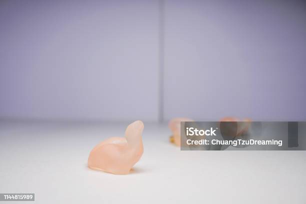 The Shell Mold Used By The Hearing Aid The Material Is Silicone Categories Include Shell Half Shell Canal Canal Lock Cic Skeleton Open Fit Stock Photo - Download Image Now