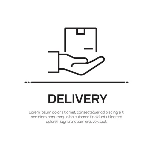 Vector illustration of Delivery Vector Line Icon - Simple Thin Line Icon, Premium Quality Design Element