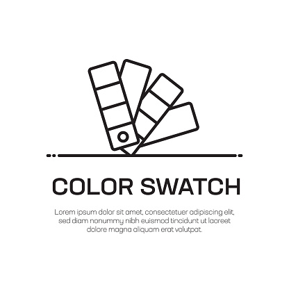 Color Swatch Vector Line Icon - Simple Thin Line Icon, Premium Quality Design Element