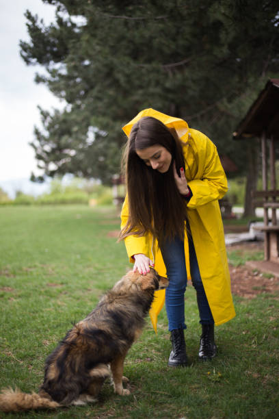 istock Playing with dog on rainy day 1144817501