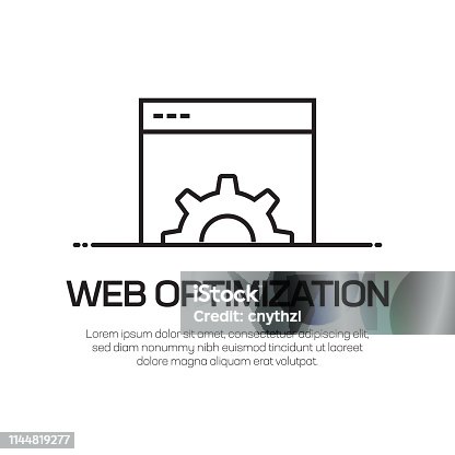 istock Web Optimization Vector Line Icon - Simple Thin Line Icon, Premium Quality Design Element 1144819277