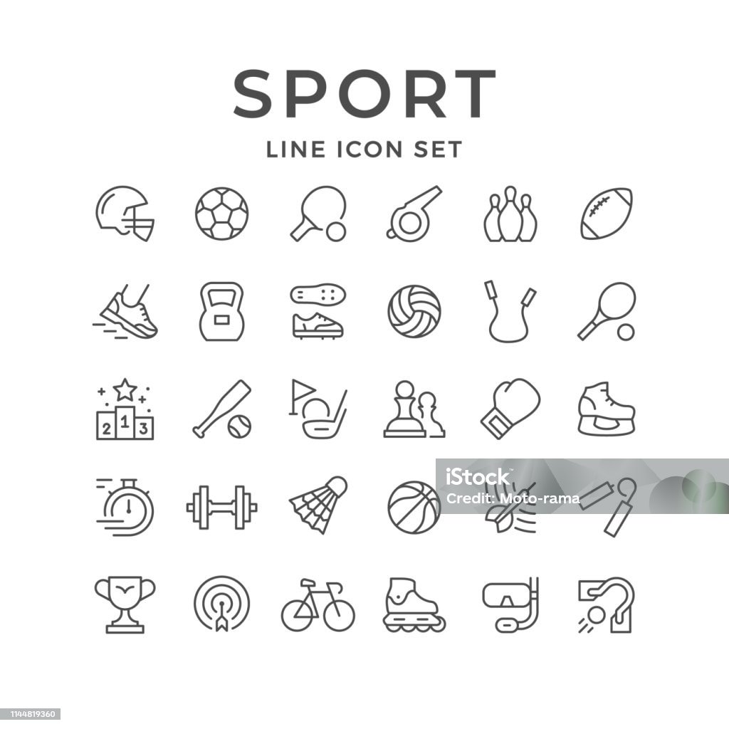 Set line icons of sport - Royalty-free Desporto arte vetorial