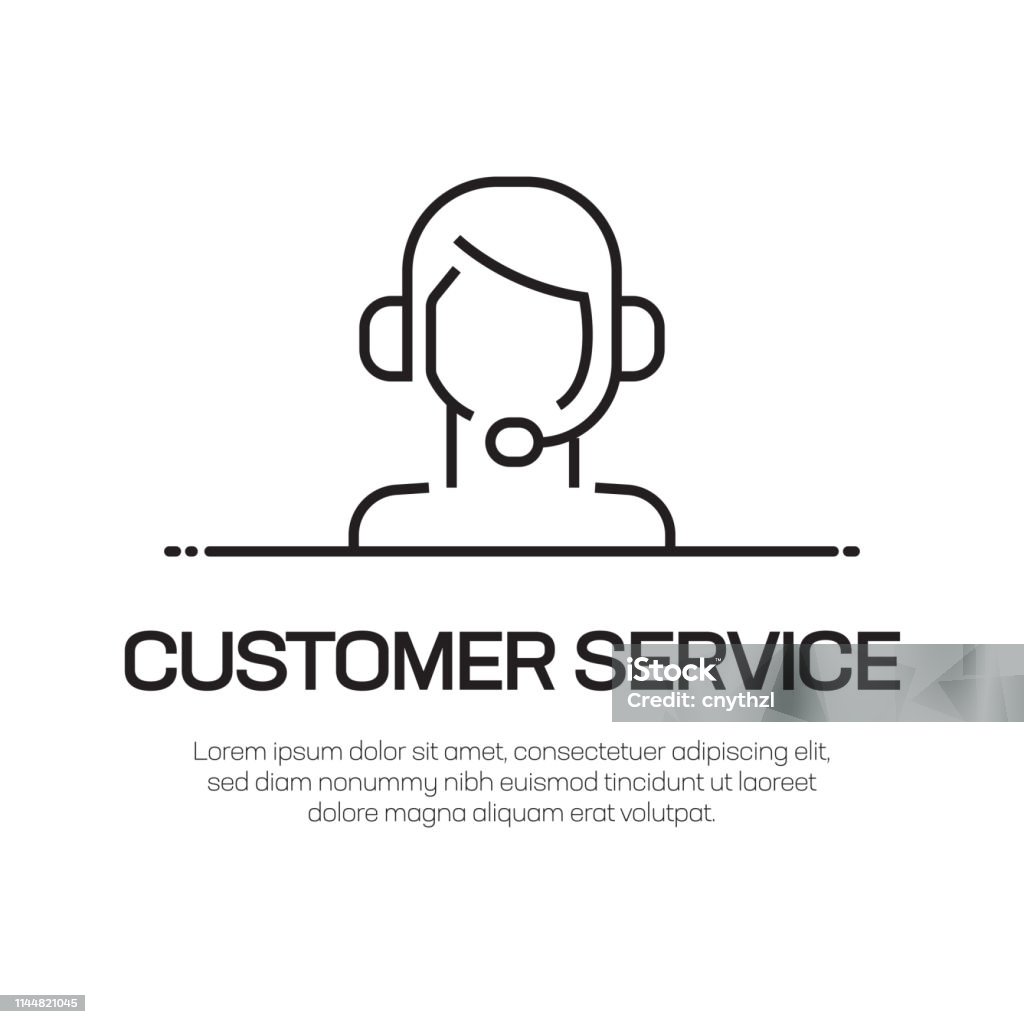 Customer Service Vector Line Icon - Simple Thin Line Icon, Premium Quality Design Element Cross Section stock vector