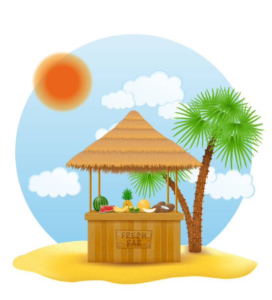 istock beach stall fresh bar for summer holidays on resort in the tropics vector illustration 1144823170