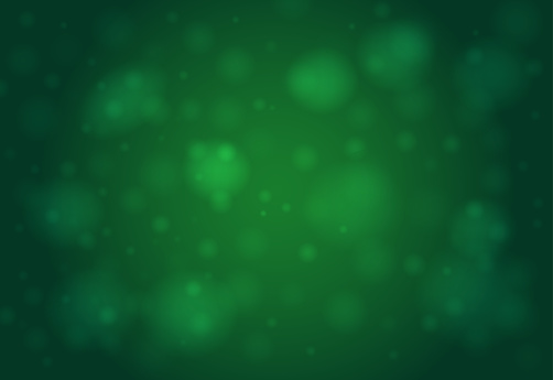 Abstract smooth blur dark green horizontal vector background with bokeh lights.