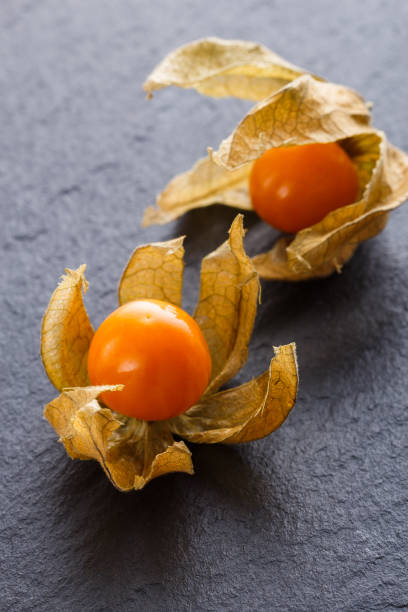 istock juicy winter cherry on a dark stone background 1144825151