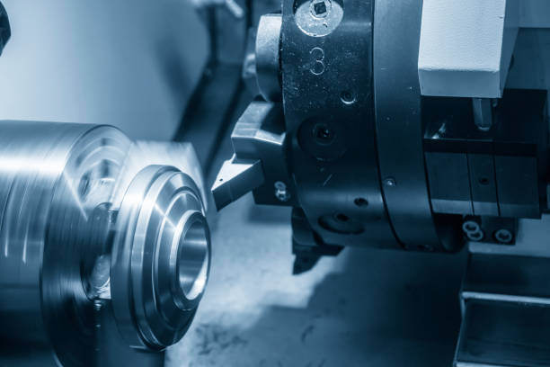 istock The CNC lathe machine  cutting by the facing cutter. 1144825526