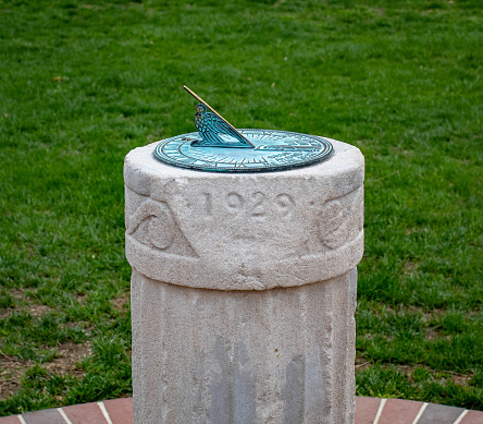 This sundial was dedicated to Howard University by the Omega Psi Phi Fraternity, February 1st, 1929 in honor of Benjamin Banneker.