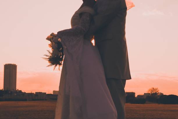 istock sunset wedding photo at the city 1144836288