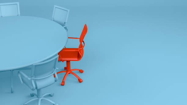istock Red Different Chair, Leadership Concept, Minimal Design 1144839995