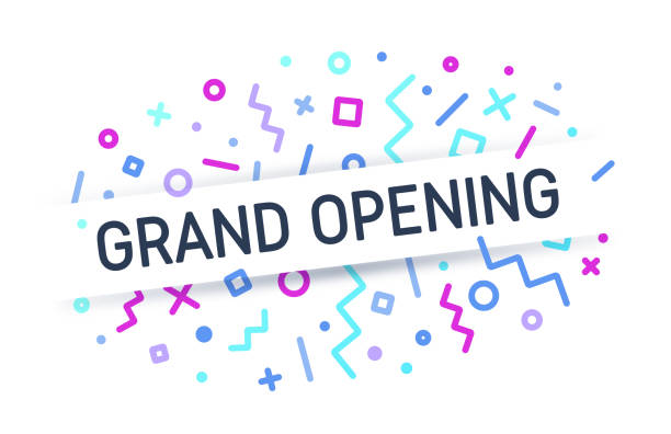 торжественное открытие - business opening beginnings ribbon cutting stock illustrations