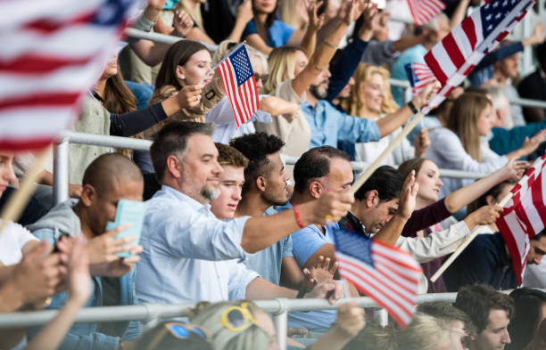 istock Excited USA Fans Cheering For Their Team 1144842460