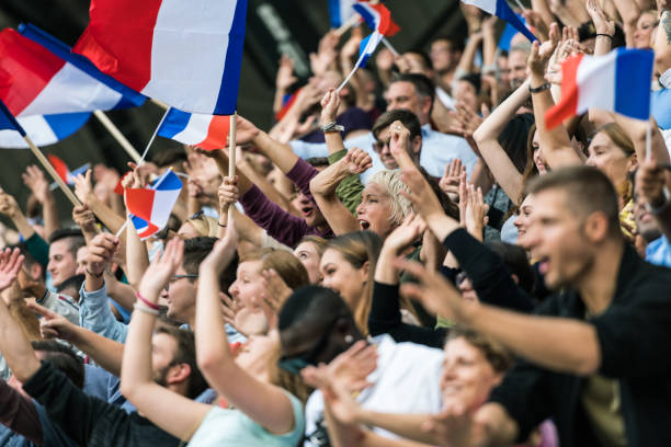 istock French Fans With Waving Flags 1144842560
