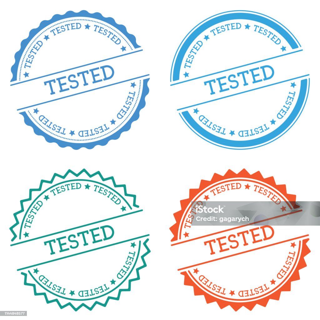 Tested badge isolated on white background. Tested badge isolated on white background. Flat style round label with text. Circular emblem vector illustration. Badge stock vector