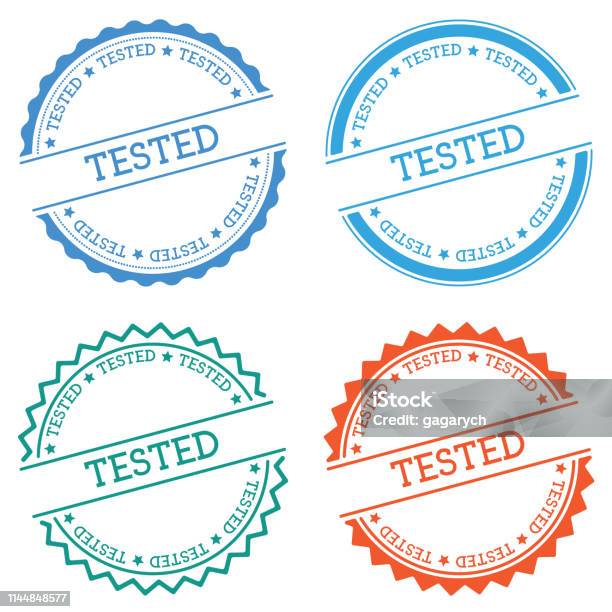 Tested Badge Isolated On White Background Stock Illustration - Download Image Now - Badge, Banner - Sign, Beauty