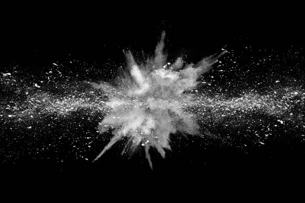 istock White powder explosion on black background. Colored cloud. Colorful dust explode. Paint Holi. 1144855043