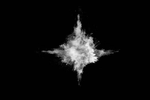 istock White powder explosion on black background. Colored cloud. Colorful dust explode. Paint Holi. 1144855053