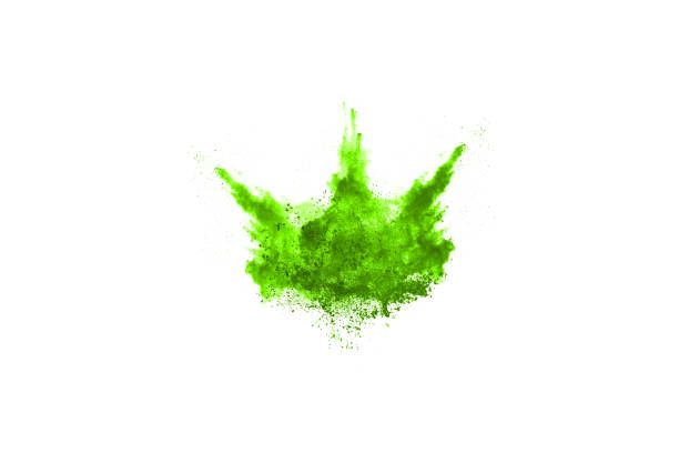 istock Green powder explosion on white background. Colored cloud. Colorful dust explode. Paint Holi. 1144855089
