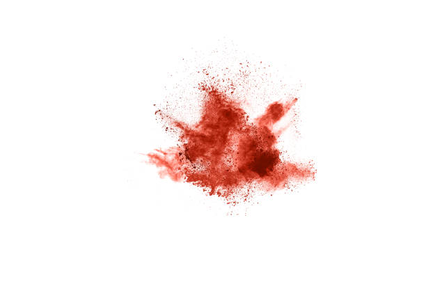 istock living coral color powder explosion on white background. Colored cloud. Colorful dust explode. Paint Hol 1144855193