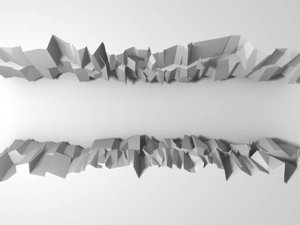 istock Dark destruction cracked hole in white stone wall 1144856916