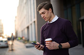 Millennials using mobile apps an online financial services.