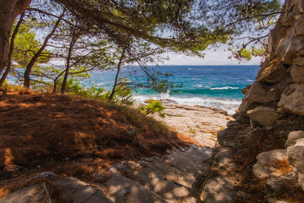 istock Island Murter turquoise lagoon beach, Dalmatia, Croatia 1144867489