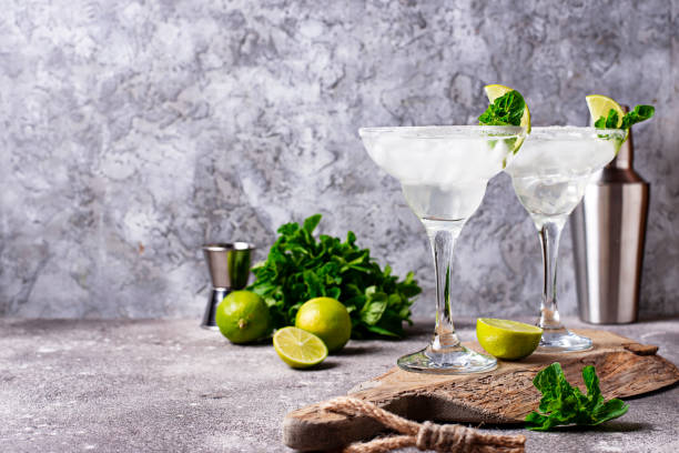 istock Margarita cocktail with lime and ice 1144869696