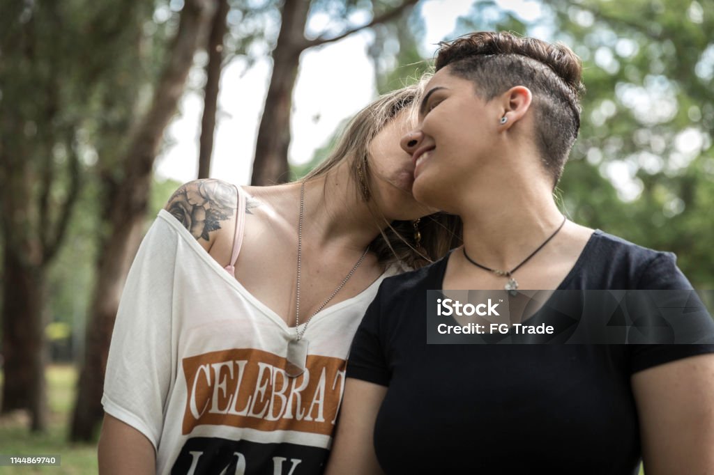 домашний лесби Лесби Пара Наслаждаясь Хорошие Времена В Парке — стоковые фотографии и другие картинки Лесбиянка - Лесбиянка, Красота, Многонациональная группа - iStock