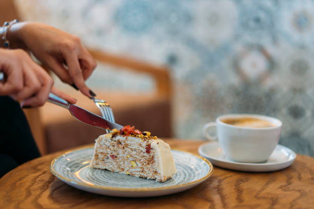 istock Coffee and cake on the table in a cafe 1144870176