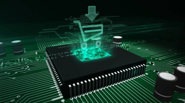 istock CPU on board with cart hologram 1144872872