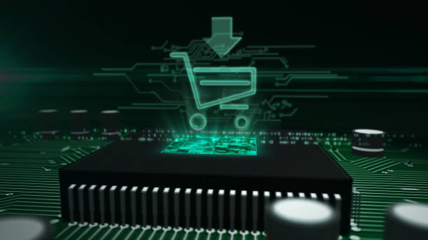istock CPU on board with cart hologram 1144873018