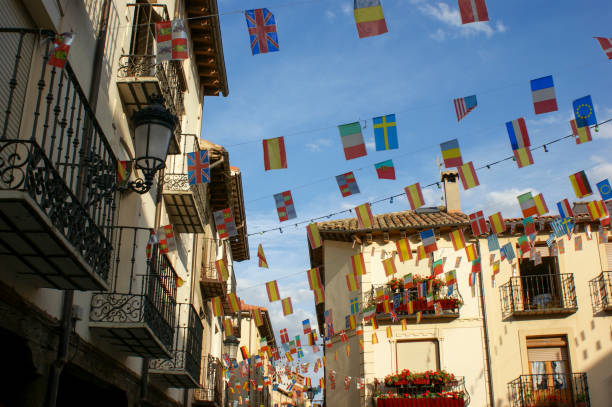 istock Festive decoration with flags in Spain 1144874472