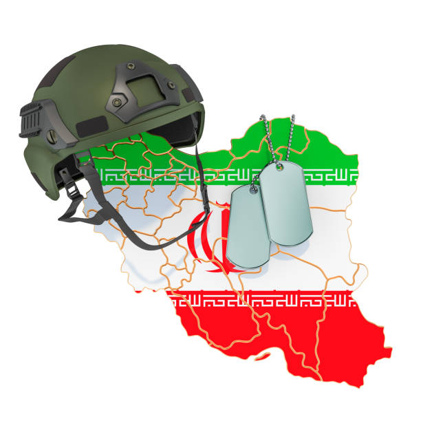 istock Iranian military force, army or war concept. 3D rendering isolated on white background 1144875878