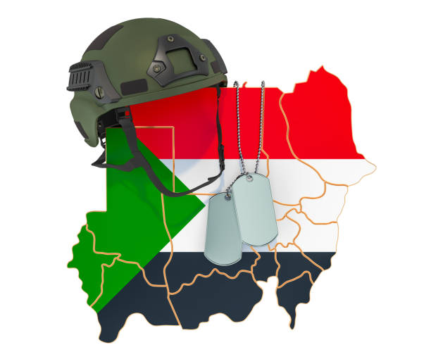 istock Sudanese military force, army or war concept. 3D rendering isolated on white background 1144875939