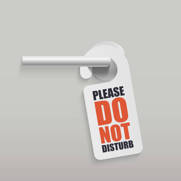 손잡이와 문 옷걸이 모의. 벡터 - do not disturb sign stock illustrations