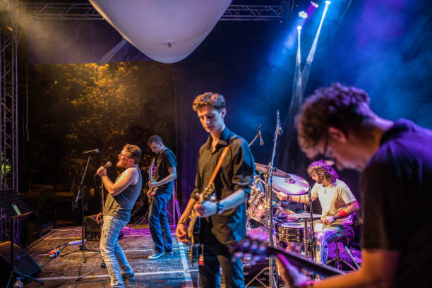 istock Young musicians on the stage 1144876346