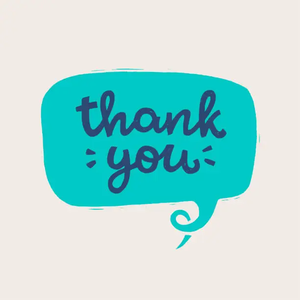 Vector illustration of Thank You hand lettering inscription