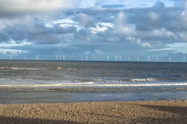 Beach of the North Sea in Skegness, North England